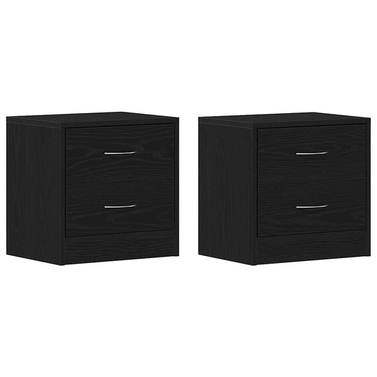 Bedside Cabinets 2 pcs Black Oak 40x30x40 cm Engineered Wood Bedside Cabinets 2 pcs Black Oak 40x30x40 cm Engineered Wood