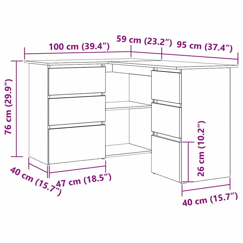Desk with Drawer Black Oak 145 x 100 x 76 cm Engineered Wood
