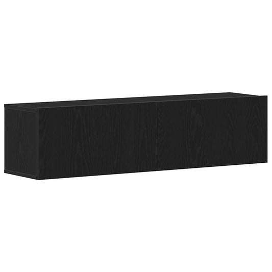 TV Cabinet Black Oak 120x30x30,5 cm Engineered Wood TV Cabinet Black Oak 120x30x30,5 cm Engineered Wood