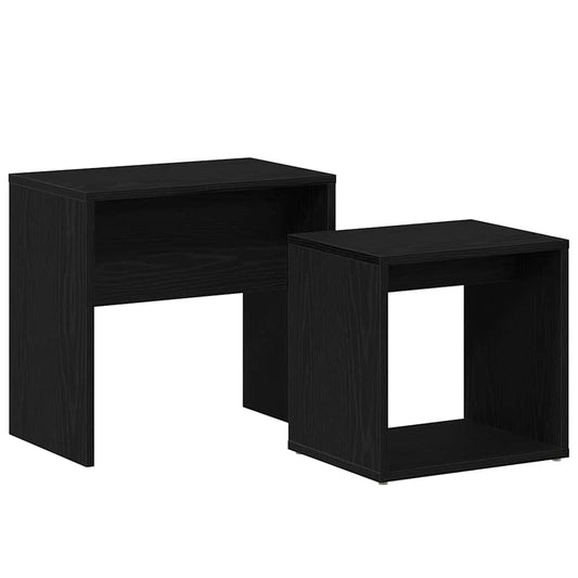 Coffee Tables 2 pcs Black Oak Engineered Wood Coffee Tables 2 pcs Black Oak Engineered Wood