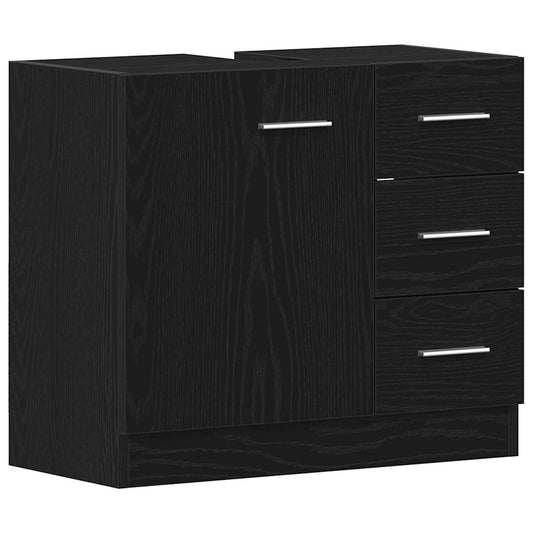 Sink Cabinet Black Oak 63x30x54 cm Engineered Wood Sink Cabinet Black Oak 63x30x54 cm Engineered Wood