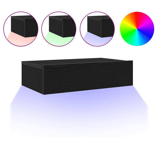 TV Cabinets with LED Lights 2 pcs Black Oak 60x35x15,5 cm TV Cabinets with LED Lights 2 pcs Black Oak 60x35x15,5 cm
