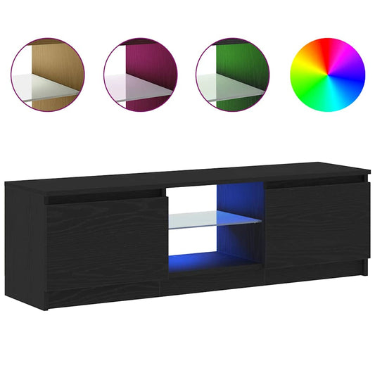 TV Cabinet with LED Lights Black Oak 120x30x36 cm TV Cabinet with LED Lights Black Oak 120x30x36 cm