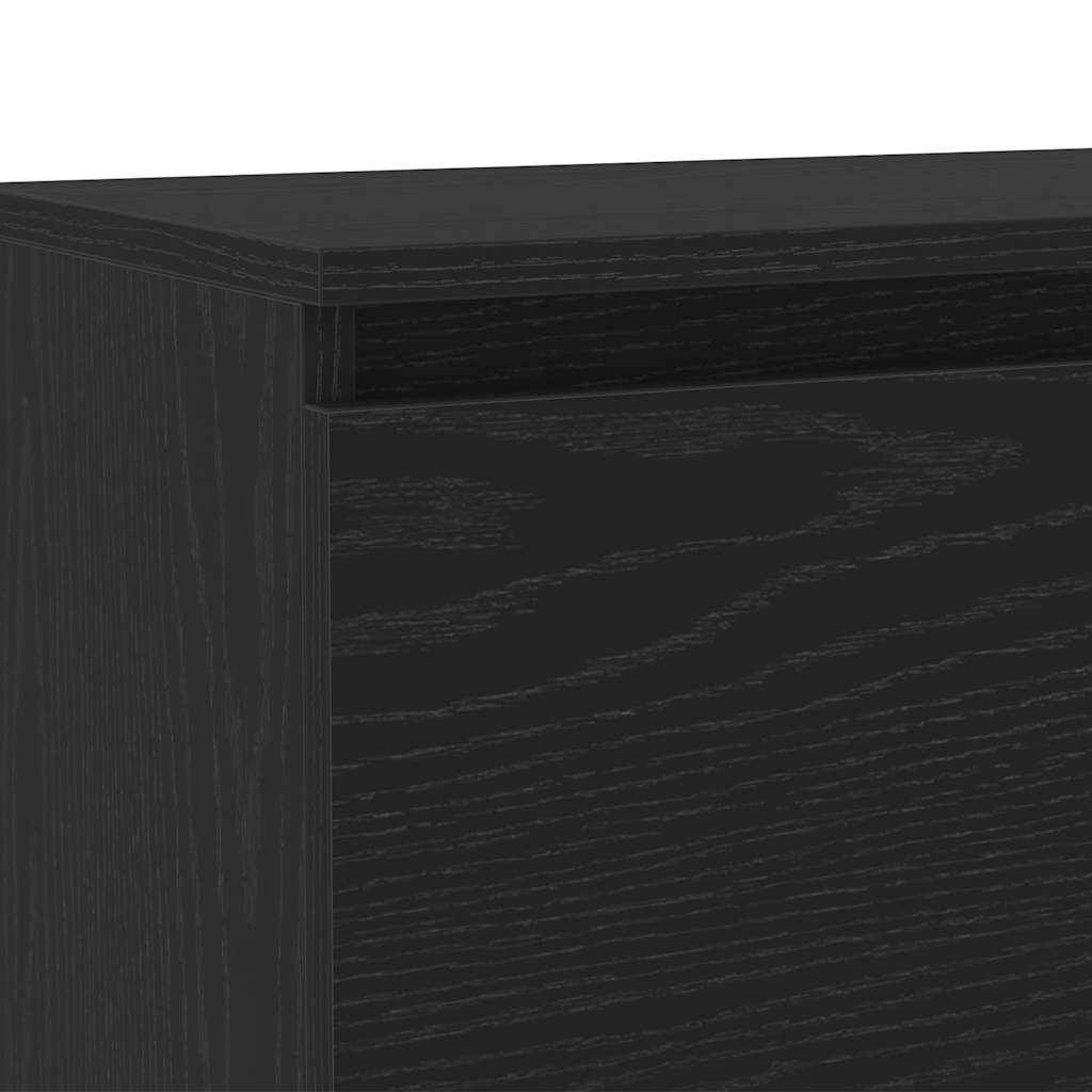 TV Cabinet with LED Lights Black Oak 120x30x36 cm