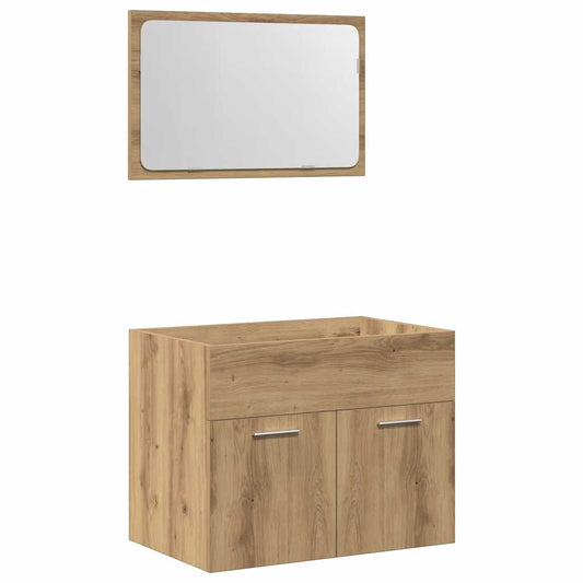 2 Piece Bathroom Furniture Set Artisan Oak Engineered Wood 2 Piece Bathroom Furniture Set Artisan Oak Engineered Wood