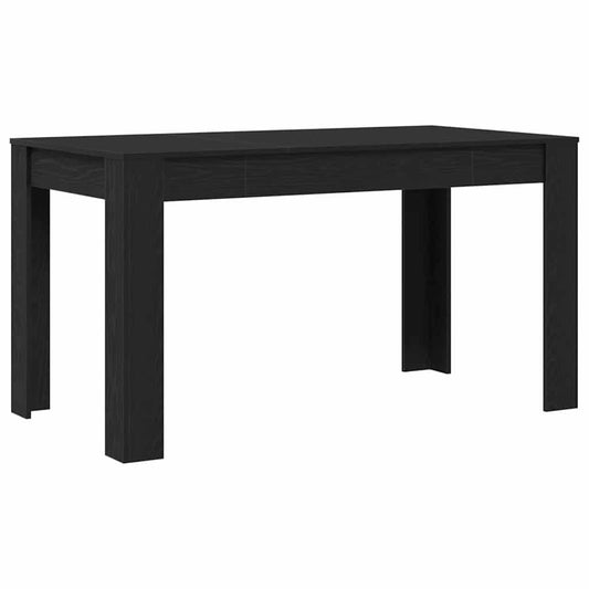 Dining Table Black Oak 140 x 74.5 x 76 cm Poly Rattan Dining Table Black Oak 140 x 74.5 x 76 cm Poly Rattan