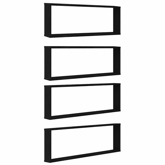 Wall Cube Shelves 4 pcs Black Oak 100x15x30 cm Engineered Wood Wall Cube Shelves 4 pcs Black Oak 100x15x30 cm Engineered Wood