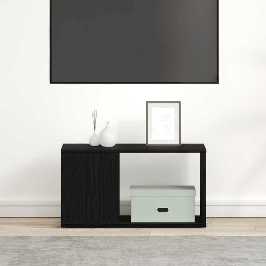 TV Cabinet Black Oak 60x24x32 cm Engineered Wood TV Cabinet Black Oak 60x24x32 cm Engineered Wood
