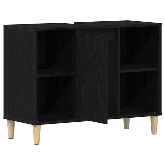Sink Cabinet Black Oak 80x33x60 cm Engineered Wood Sink Cabinet Black Oak 80x33x60 cm Engineered Wood