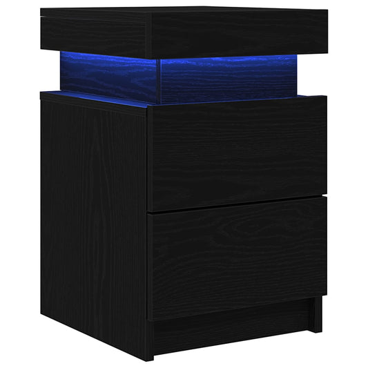 Bedside Cabinet 2 pcs Black Oak 35 x 39 x 55 cm Engineered wood Bedside Cabinet 2 pcs Black Oak 35 x 39 x 55 cm Engineered wood