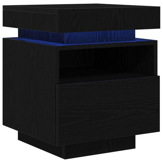 Bedside Cabinet Black Oak 40 x 39 x 48.5 cm Engineered wood Bedside Cabinet Black Oak 40 x 39 x 48.5 cm Engineered wood
