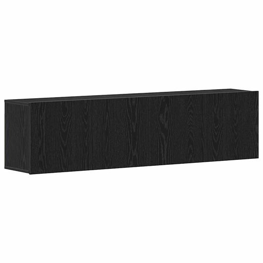 TV Cabinets 2 pcs Black Oak 160x30x41 cm Engineered Wood TV Cabinets 2 pcs Black Oak 160x30x41 cm Engineered Wood
