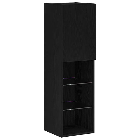 TV Cabinet Set Black Oak 30.5 x 30 x 102 cm Engineered Wood TV Cabinet Set Black Oak 30.5 x 30 x 102 cm Engineered Wood