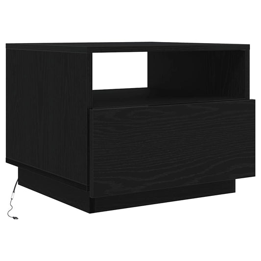 Coffee Table with LED Lights Black Oak 50x49x40 cm Coffee Table with LED Lights Black Oak 50x49x40 cm