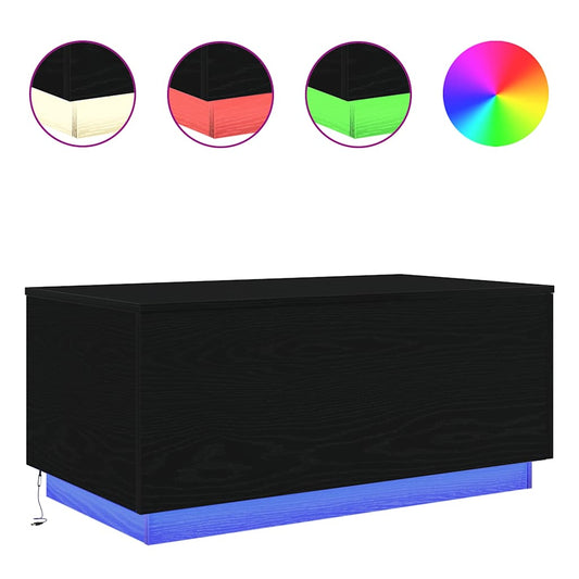 Coffee Table with LED Lights Black Oak 90x50x40 cm Coffee Table with LED Lights Black Oak 90x50x40 cm