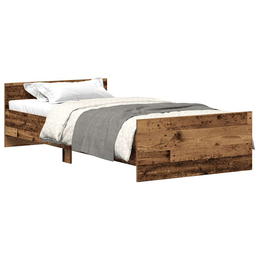 Bed Frame without Mattress Old Wood 75x190 cm Engineered Wood Bed Frame without Mattress Old Wood 75x190 cm Engineered Wood