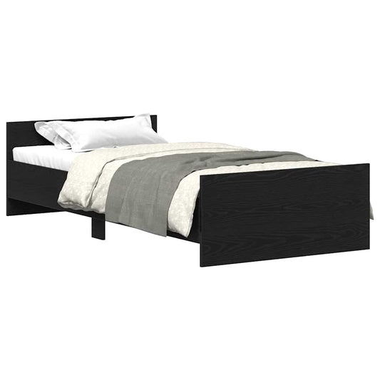 Bed Frame without Mattress Black Oak 90x190 cm Engineered Wood Bed Frame without Mattress Black Oak 90x190 cm Engineered Wood