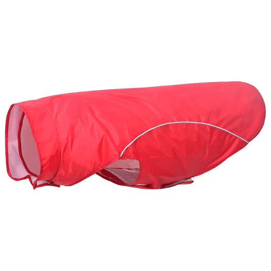 Dog Raincoat with Reflective Strips Polyester Red 3XL Dog Raincoat with Reflective Strips Polyester Red 3XL