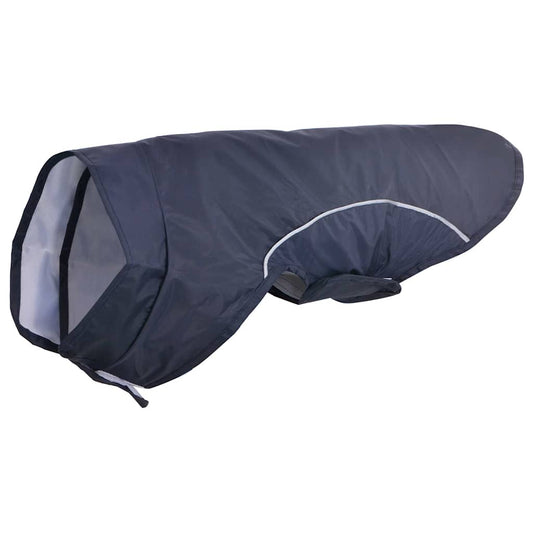 Dog Raincoat with Reflective Strips Polyester Navy Blue S Dog Raincoat with Reflective Strips Polyester Navy Blue S