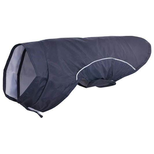 Dog Raincoat with Reflective Strips Polyester Navy Blue M Dog Raincoat with Reflective Strips Polyester Navy Blue M