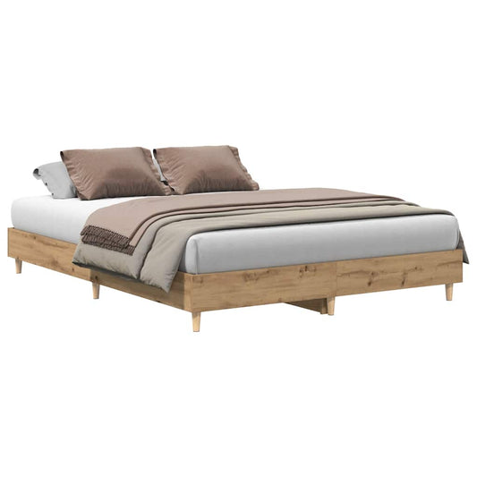 Bed Frame No Mattress Artisan Oak 150x200 cm King Size Engineered Wood Bed Frame No Mattress Artisan Oak 150x200 cm King Size Engineered Wood