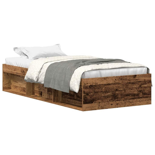 Bed Frame without Mattress Old Wood 90x190 cm Single Engineered Wood Bed Frame without Mattress Old Wood 90x190 cm Single Engineered Wood