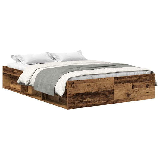 Bed Frame without Mattress Old Wood 120x190cm Small Double Engineered Wood Bed Frame without Mattress Old Wood 120x190cm Small Double Engineered Wood