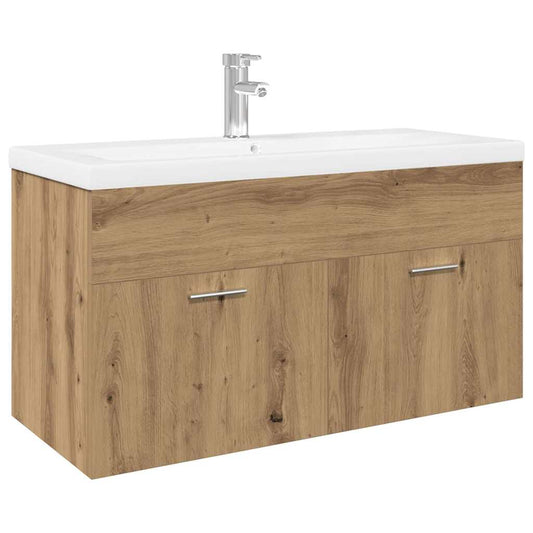 Sink Cabinet with Built-in Basin Artisan Oak Engineered Wood Sink Cabinet with Built-in Basin Artisan Oak Engineered Wood