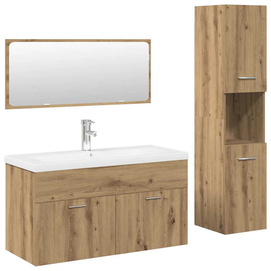 4 Piece Bathroom Furniture Set Artisan Oak Engineered Wood 4 Piece Bathroom Furniture Set Artisan Oak Engineered Wood