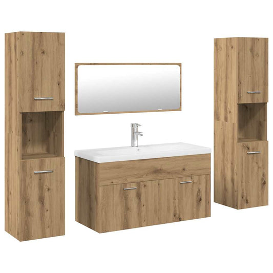 5 Piece Bathroom Furniture Set Artisan Oak Engineered Wood 5 Piece Bathroom Furniture Set Artisan Oak Engineered Wood