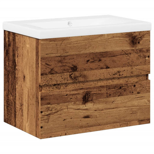 Sink Cabinet with Built-in Basin Old Wood Sink Cabinet with Built-in Basin Old Wood