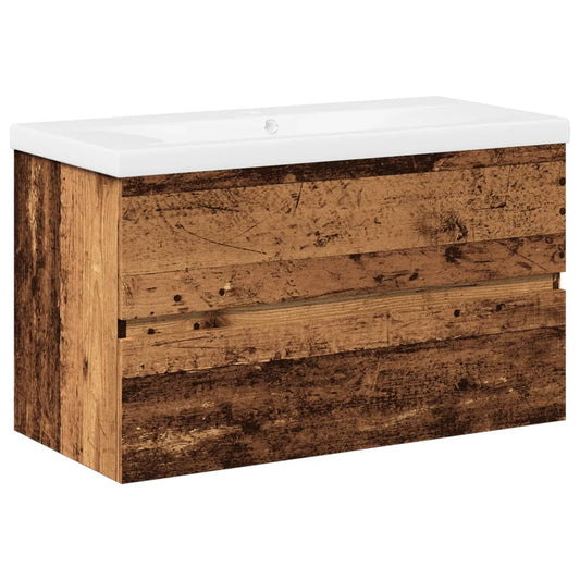 Sink Cabinet with Built-in Basin Old Wood Sink Cabinet with Built-in Basin Old Wood