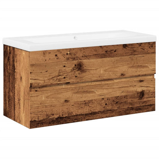Sink Cabinet with Built-in Basin Old Wood Sink Cabinet with Built-in Basin Old Wood