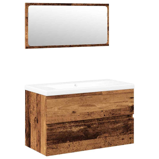 Bathroom Furniture Set Old Wood Engineered Wood Bathroom Furniture Set Old Wood Engineered Wood
