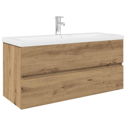 Sink Cabinet with Built-in Basin and Faucet Artisan Oak Sink Cabinet with Built-in Basin and Faucet Artisan Oak