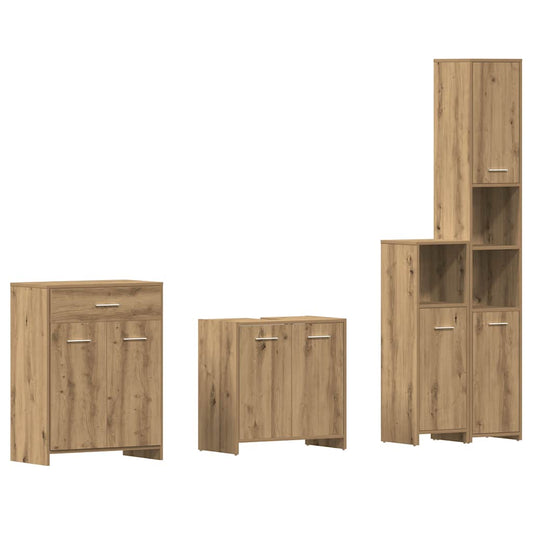 4 Piece Bathroom Furniture Set Artisan Oak Engineered Wood 4 Piece Bathroom Furniture Set Artisan Oak Engineered Wood