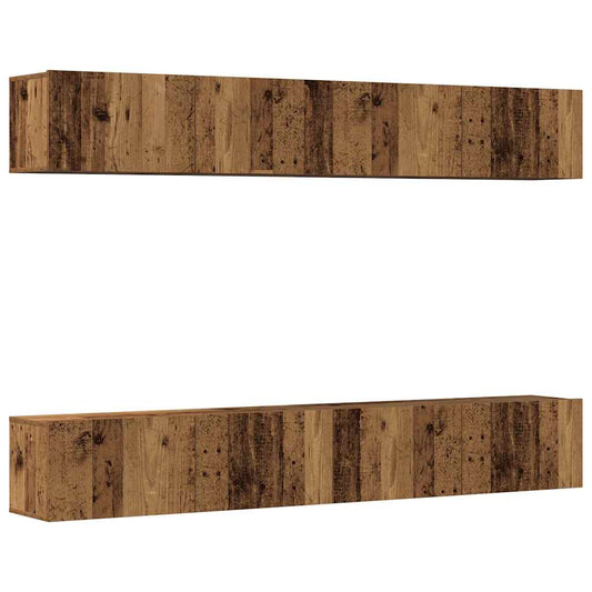 4 Piece Wall-mounted TV Cabinet Set Old Wood 100x30x30 cm 4 Piece Wall-mounted TV Cabinet Set Old Wood 100x30x30 cm