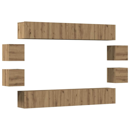 Wall Mounted TV cabinets 8 pcs Artisan Oak Engineered Wood Wall Mounted TV cabinets 8 pcs Artisan Oak Engineered Wood