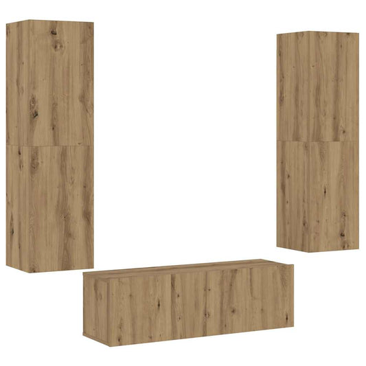 Wall Mounted TV cabinets 3 pcs Artisan Oak Engineered Wood Wall Mounted TV cabinets 3 pcs Artisan Oak Engineered Wood