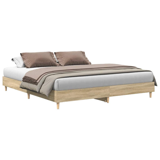 Bed Frame without Mattress Sonoma Oak 180x200cm Engineered Wood Bed Frame without Mattress Sonoma Oak 180x200cm Engineered Wood