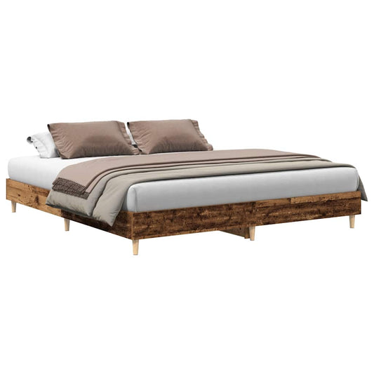 Bed Frame without Mattress Old Wood 180x200cm Engineered Wood Bed Frame without Mattress Old Wood 180x200cm Engineered Wood