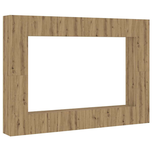 8 Piece Wall-mounted TV Cabinet Set Artisan Oak Engineered Wood 8 Piece Wall-mounted TV Cabinet Set Artisan Oak Engineered Wood