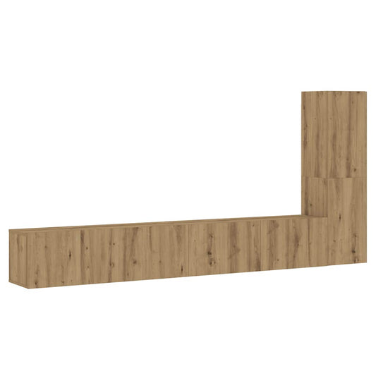 3 Piece Wall-mounted TV Cabinet Set Artisan Oak Engineered Wood 3 Piece Wall-mounted TV Cabinet Set Artisan Oak Engineered Wood