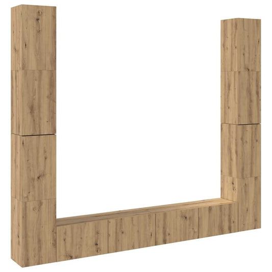 6 Piece Wall-mounted TV Cabinet Set Artisan Oak Engineered Wood 6 Piece Wall-mounted TV Cabinet Set Artisan Oak Engineered Wood