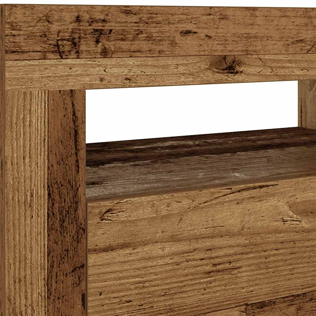 Bedside Cabinets 2 pcs with LEDs Old Wood 60x35x40 cm