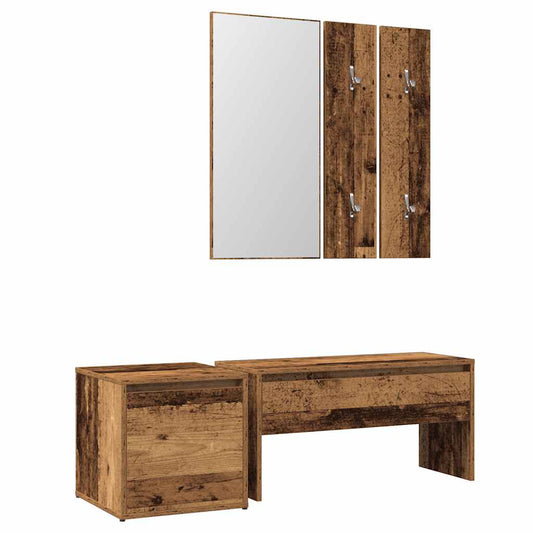 Hallway Furniture Set Old Wood Engineered Wood Hallway Furniture Set Old Wood Engineered Wood