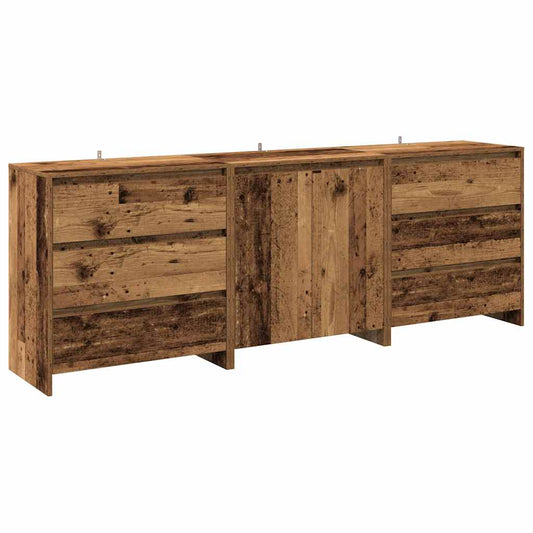 3 Piece Sideboard Old Wood Engineered Wood 3 Piece Sideboard Old Wood Engineered Wood