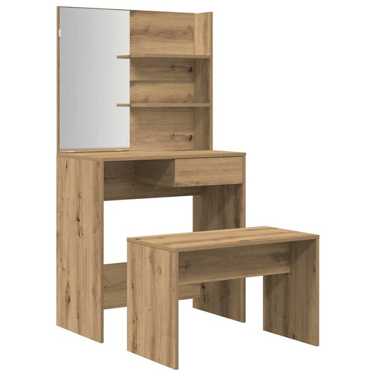 Dressing Table Set Artisan Oak Engineered Wood Dressing Table Set Artisan Oak Engineered Wood