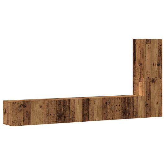 3 Piece TV Cabinet Set Wall-mounted Old Wood Engineered Wood 3 Piece TV Cabinet Set Wall-mounted Old Wood Engineered Wood
