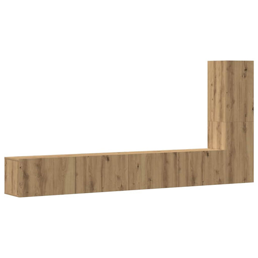 3 Piece TV Cabinet Set Wall-mounted Artisan Oak Engineered Wood 3 Piece TV Cabinet Set Wall-mounted Artisan Oak Engineered Wood